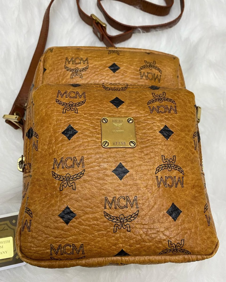 MCM Amazon Sling Bag Black Visetos