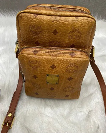 MCM Amazon Sling Bag Cognac Visetos