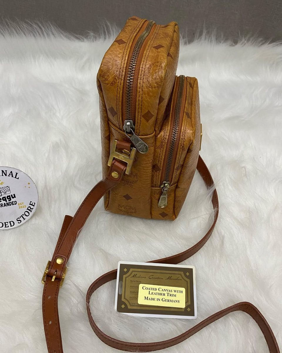 MCM Amazon Sling Bag Cognac Visetos