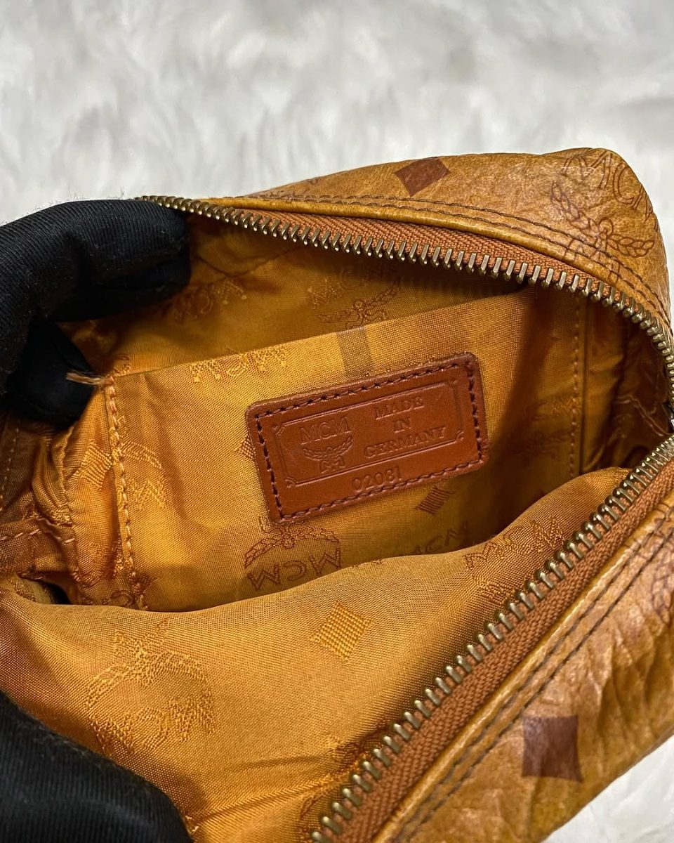 MCM Amazon Sling Bag Cognac Visetos