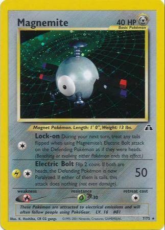 Magnemite 7/75 Holo Rare Neo Discovery Pokemon TCG
