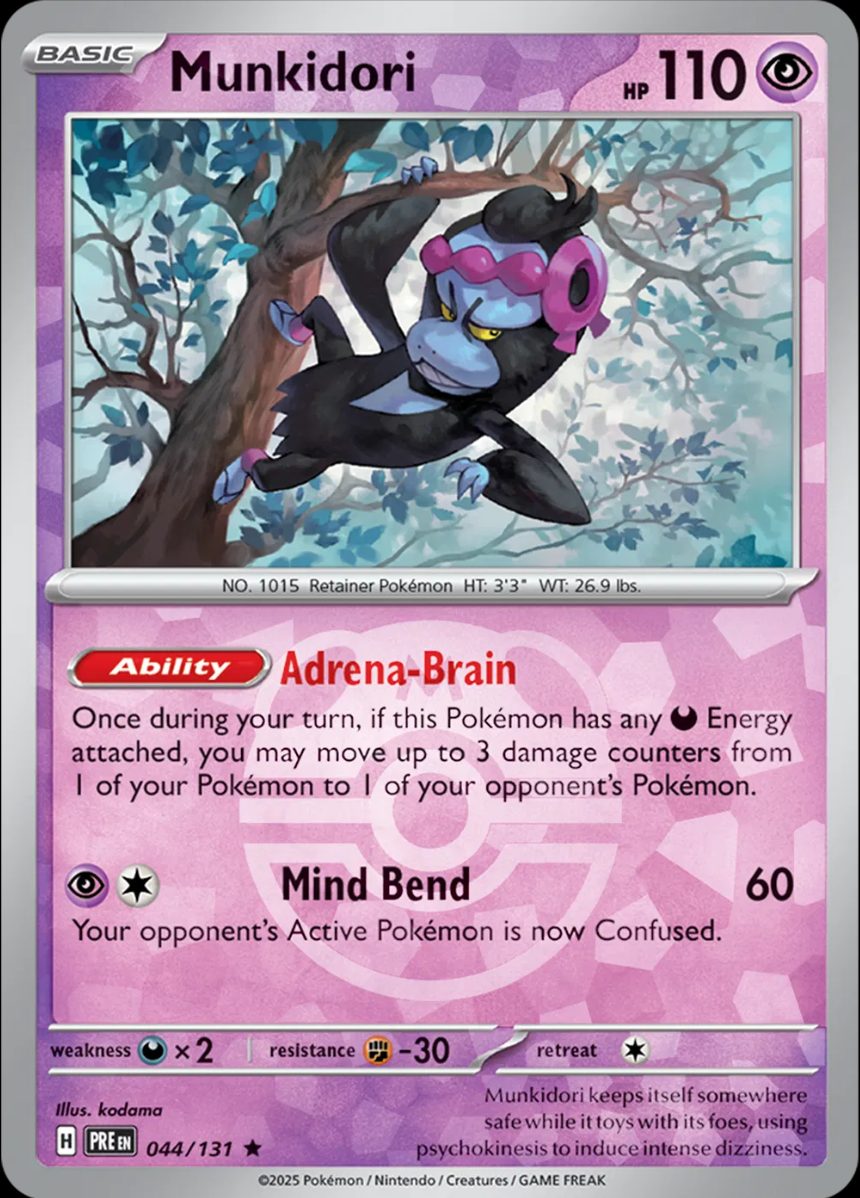 Munkidori 044/131 Prismatic Evolutions Master Ball Pokemon Trading Card Game TCG
