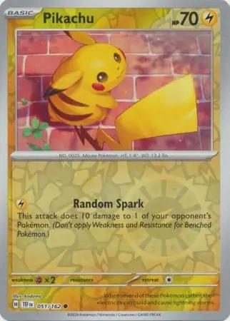 Pikachu 051/162 Reverse Holo Temporal Forces Pokemon Trading Card Game TCG