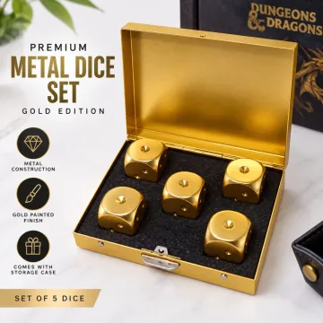 Premium Metal Dice Set Gold Edition