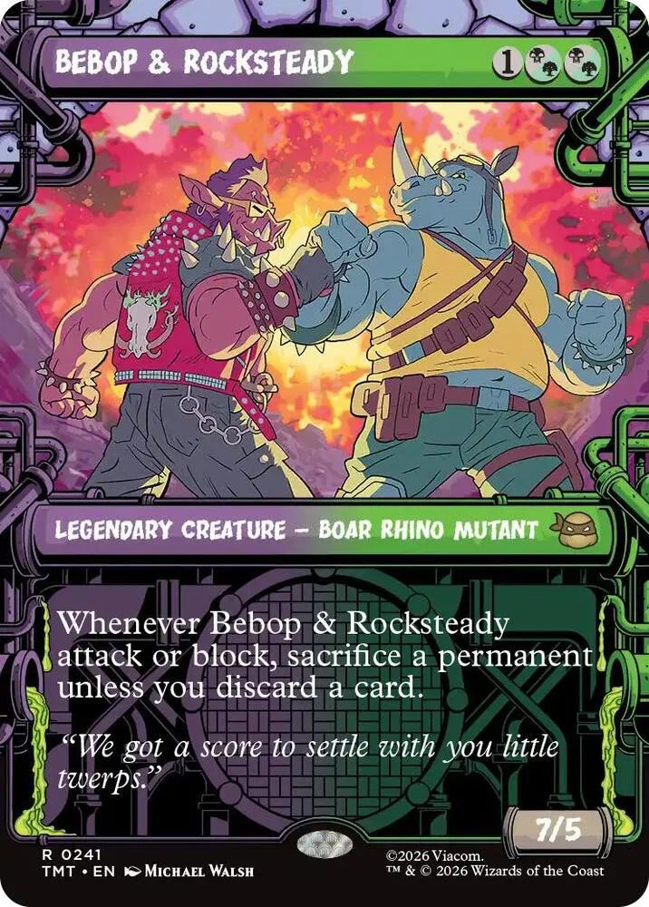 Bebop & Rocksteady 241 Holofoil Showcase Teenage Mutant Ninja Turtles TMNT Magic the Gathering MTG Trading Card Game TCG