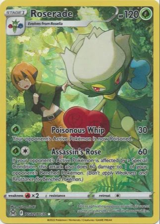 Roserade TG02/TG30 Ultra Rare Full Art Holofoil Lost Origin Trainer Gallery Pokemon TCG
