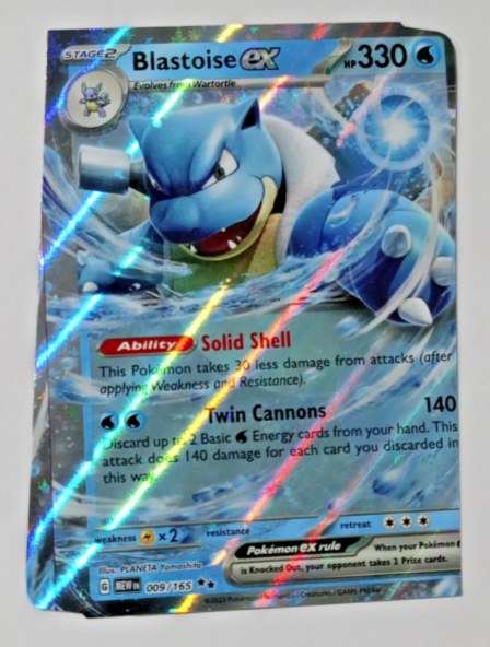 Blastoise ex 009/165 Pokemon 151 Skewed Severe Miscut Double Border Error Card Pokemon TCG
