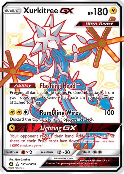 Xurkitree GX Hidden Fates: Shiny Vault Shiny Holo Rare SV58/SV94