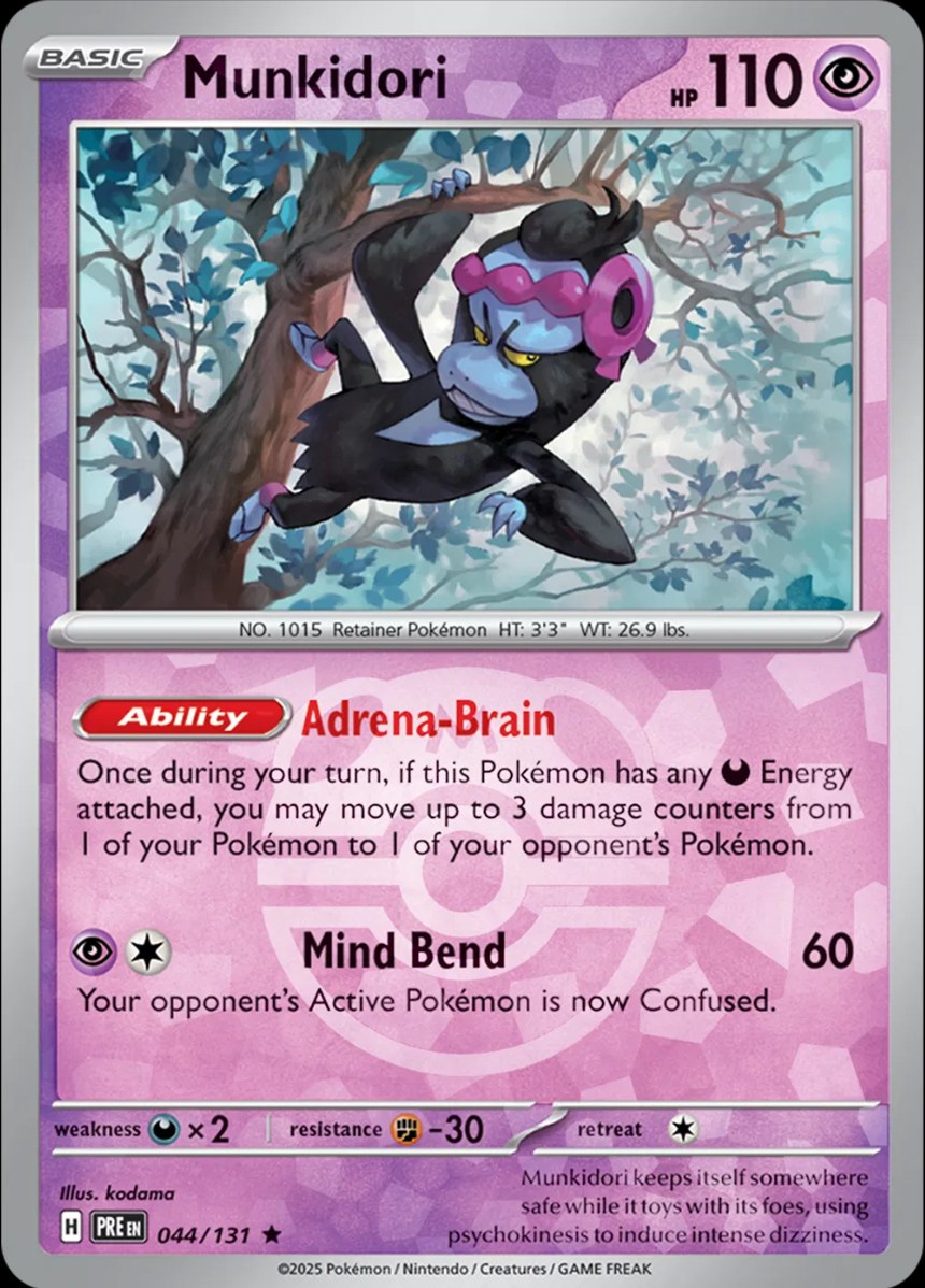 Munkidori (Master Ball Pattern) Prismatic Evolutions Rare 044/131 Pokemon TCG
